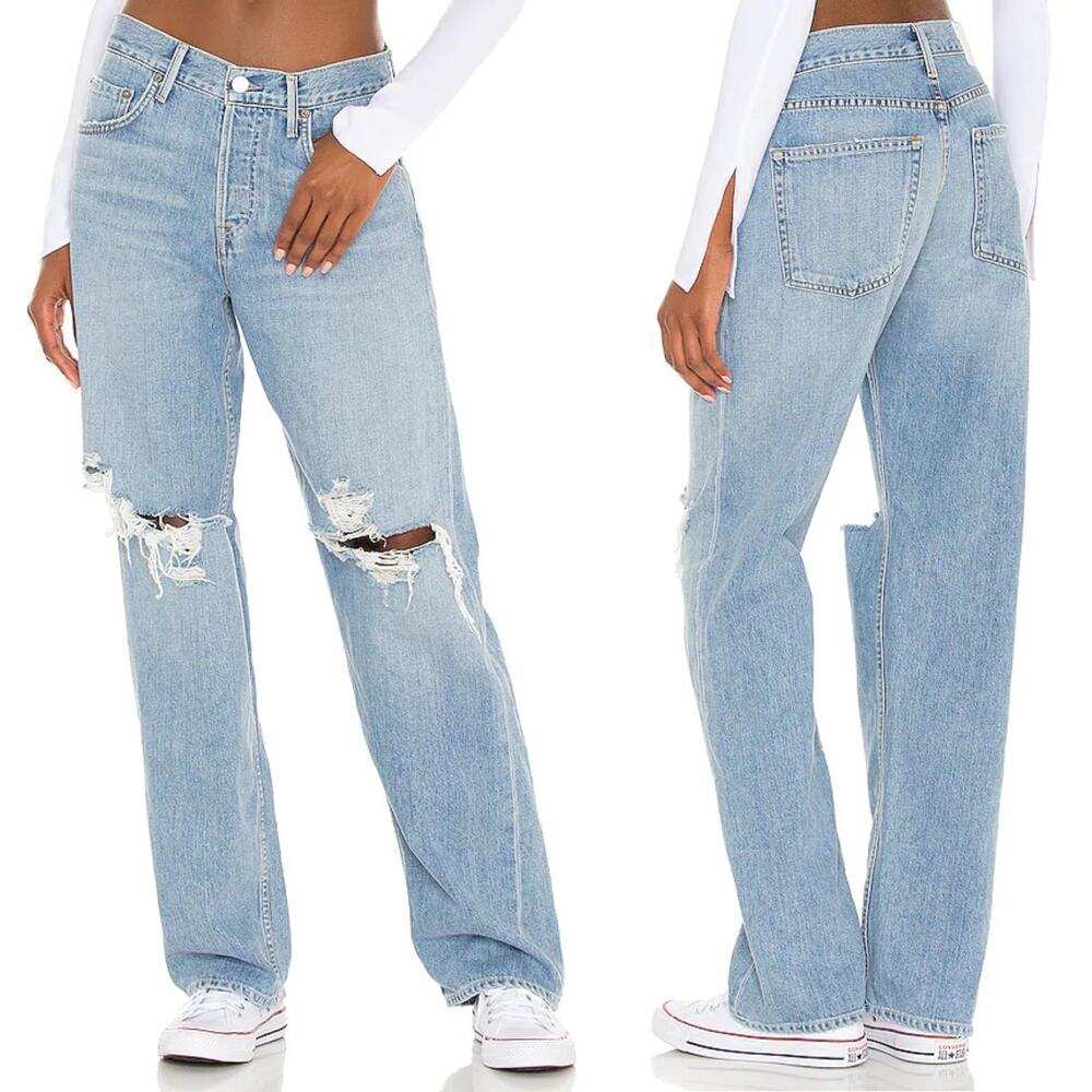 GRLFRND Bella Distressed Low Rise Boyfriend Jeans Women’s Size 26 Fairfax